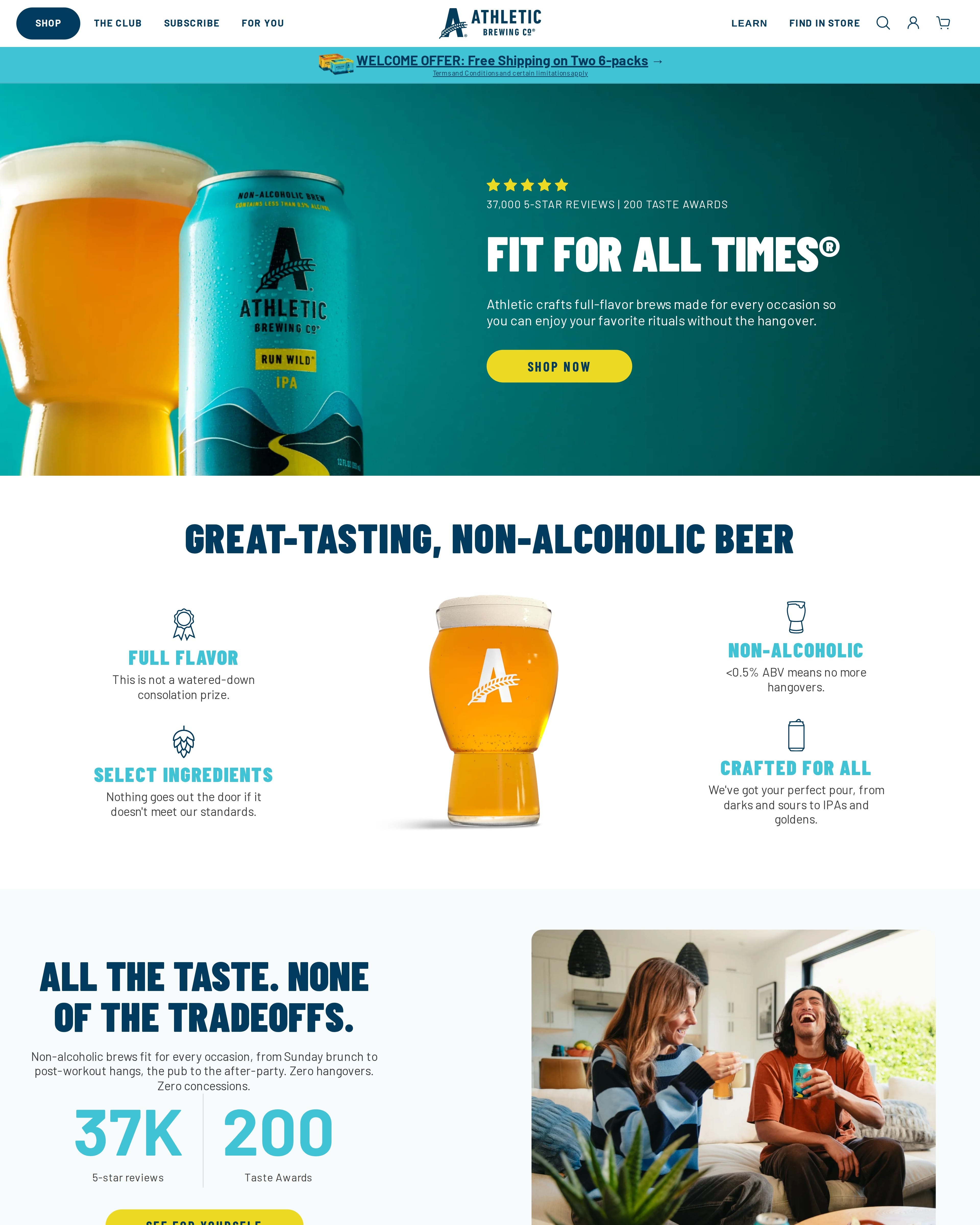 Athletic Brewing Homepage