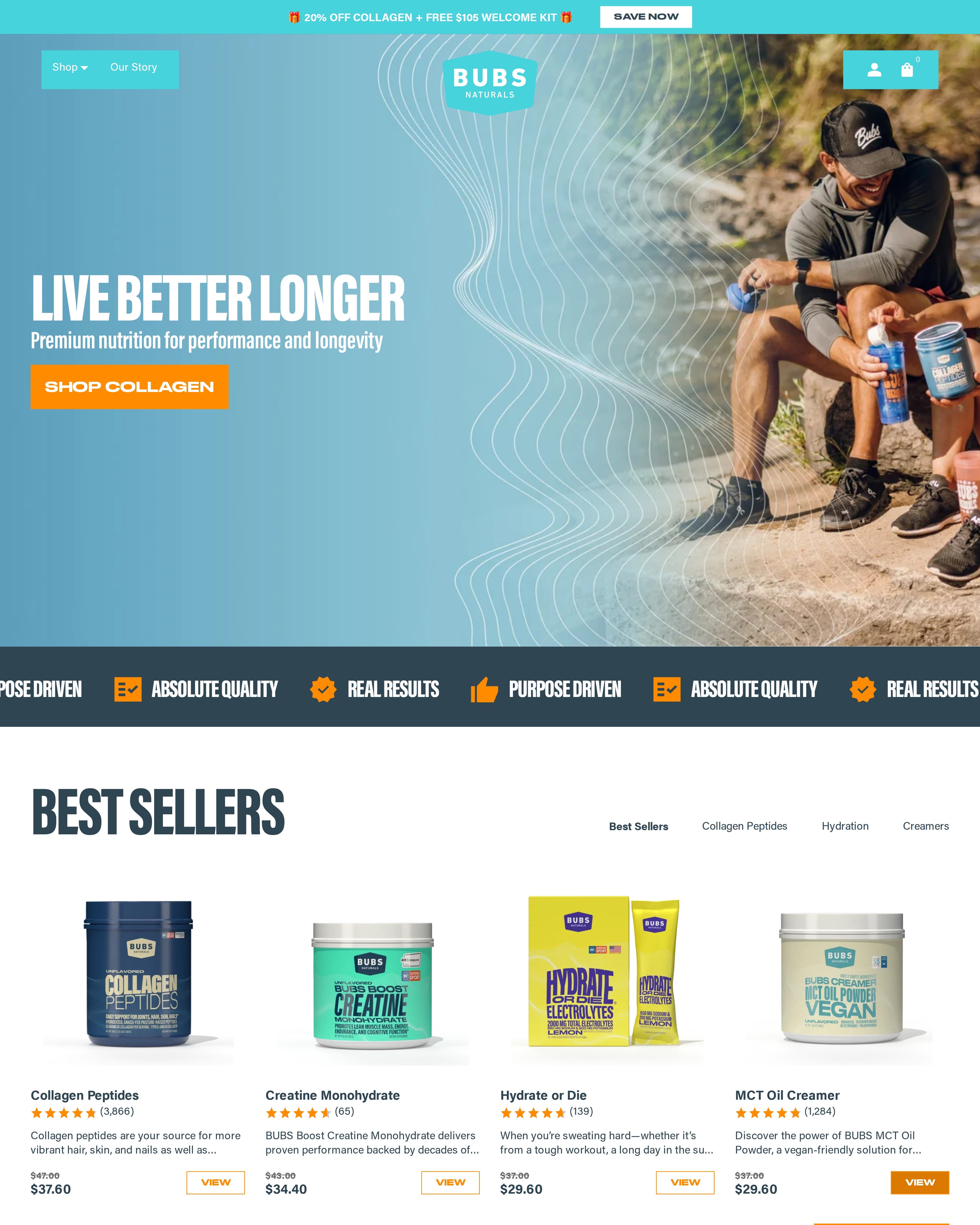 BUBS Naturals Homepage