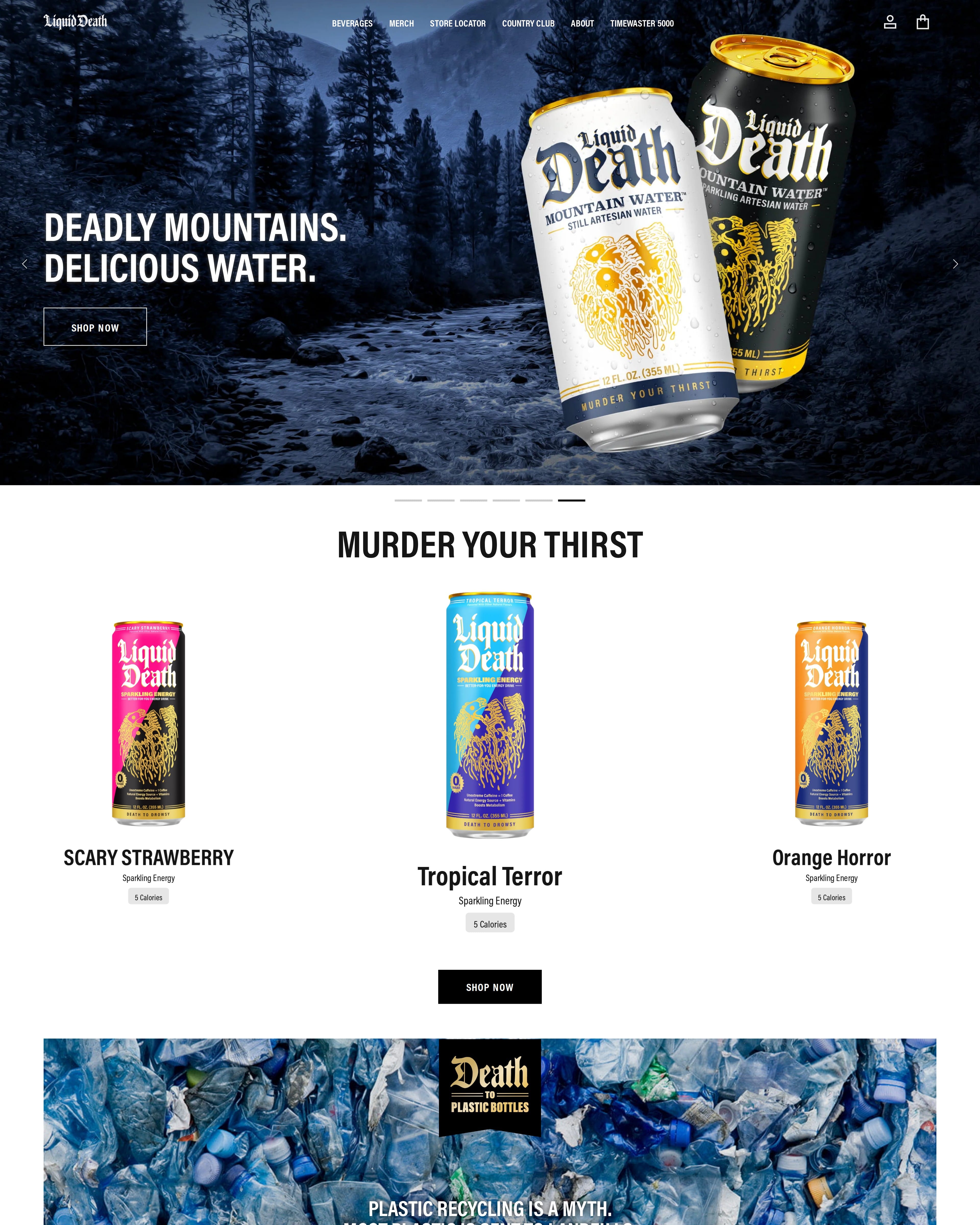Liquid Death Homepage