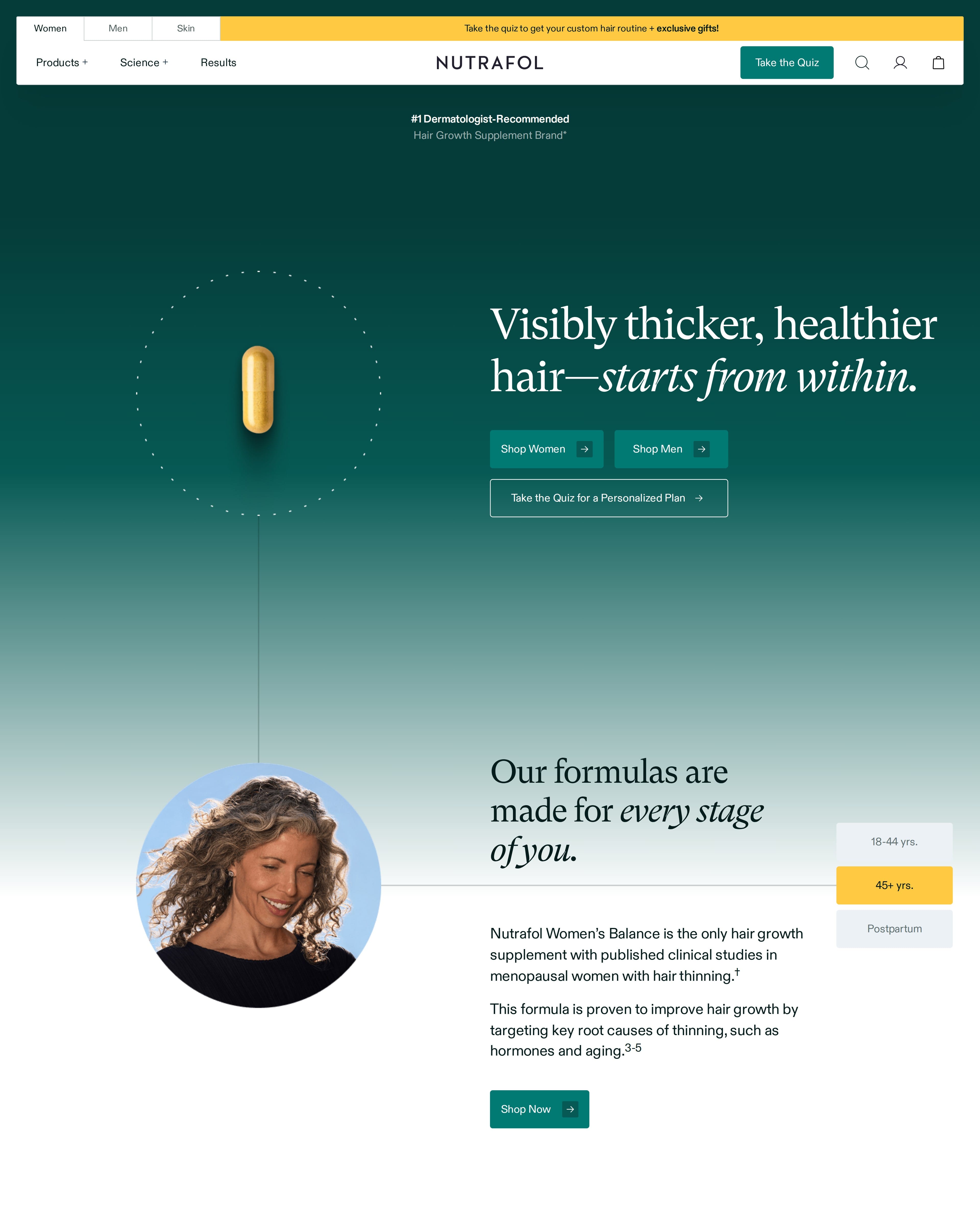 Nutrafol Homepage