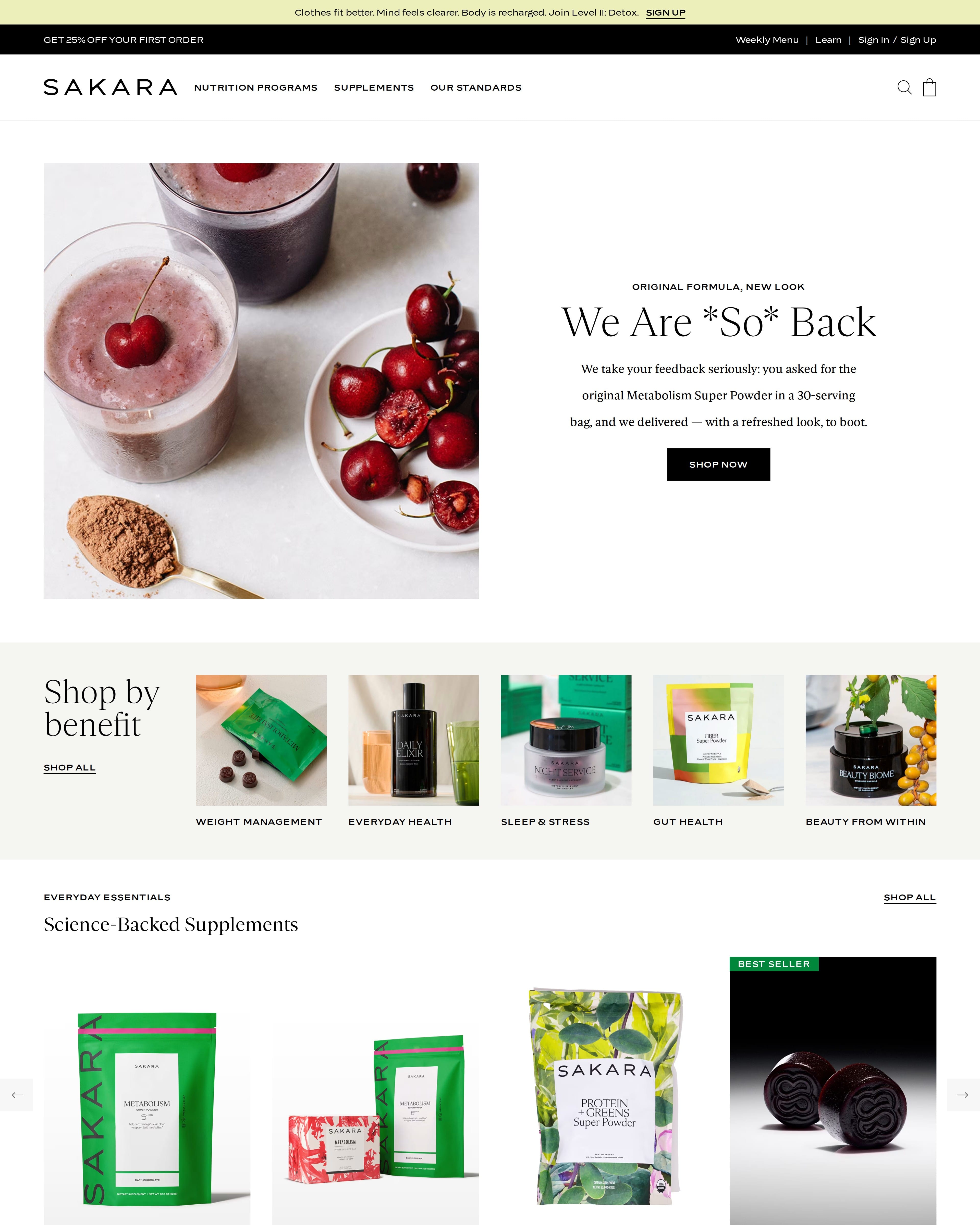 Sakara Homepage