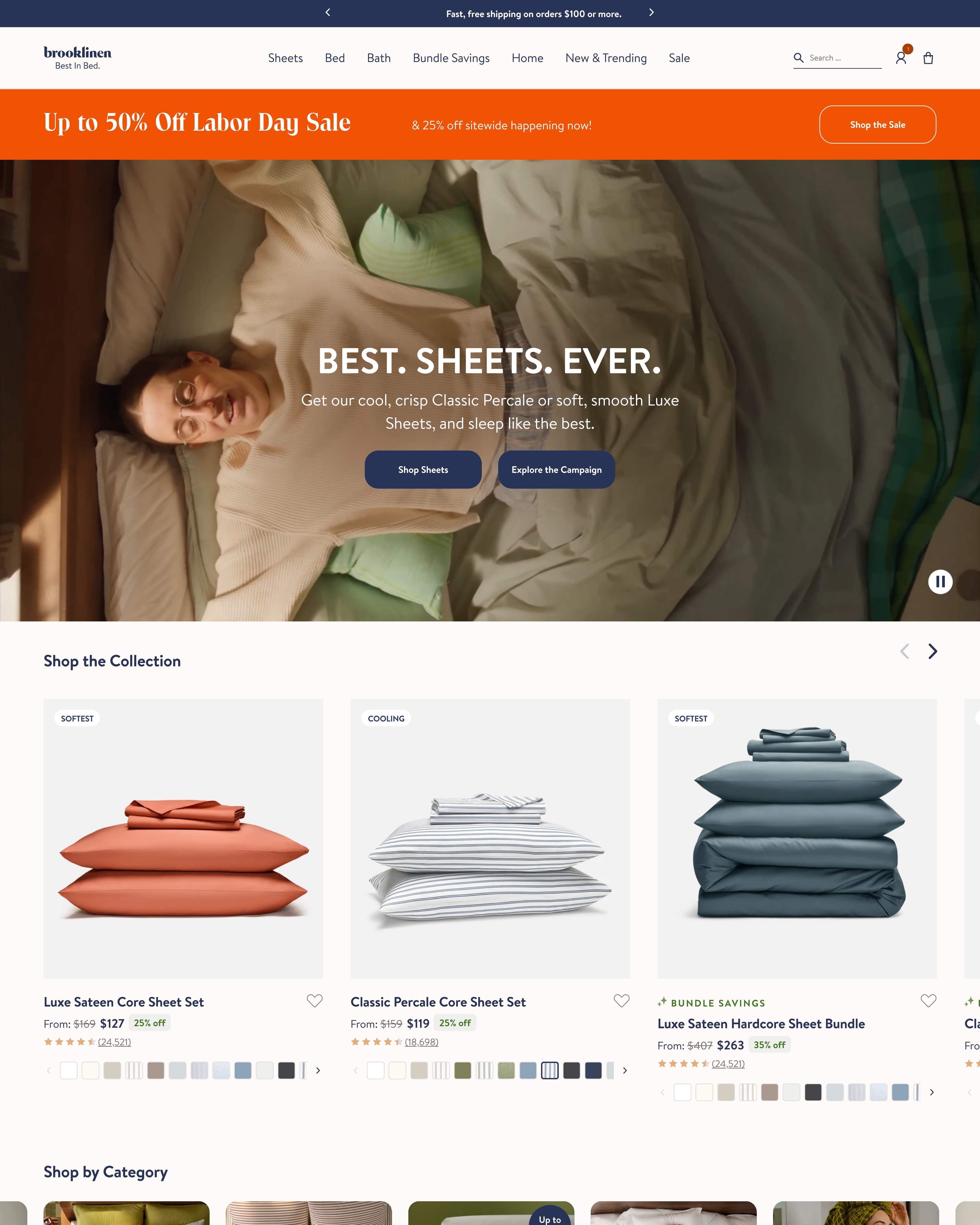 Brooklinen Homepage