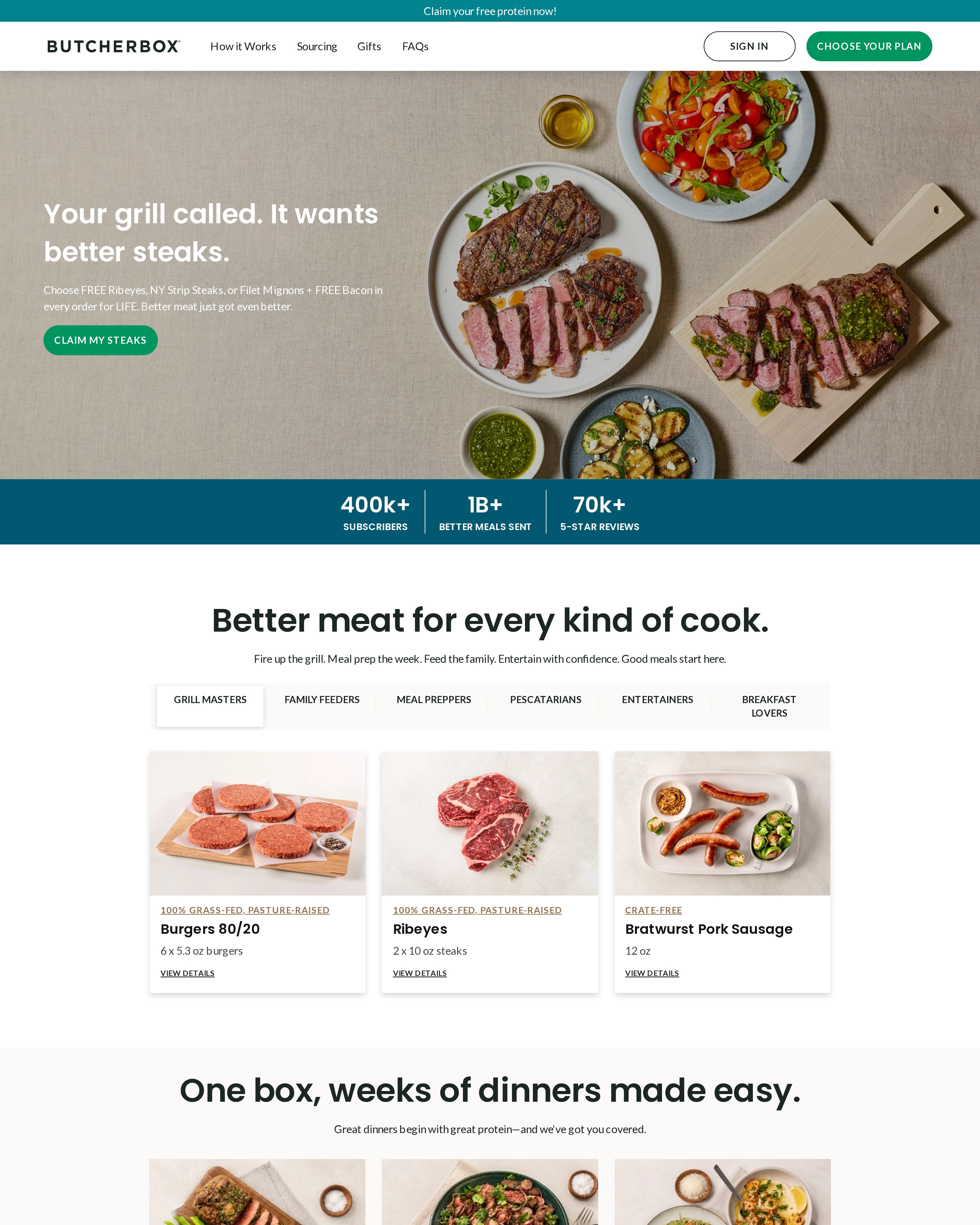 ButcherBox Homepage