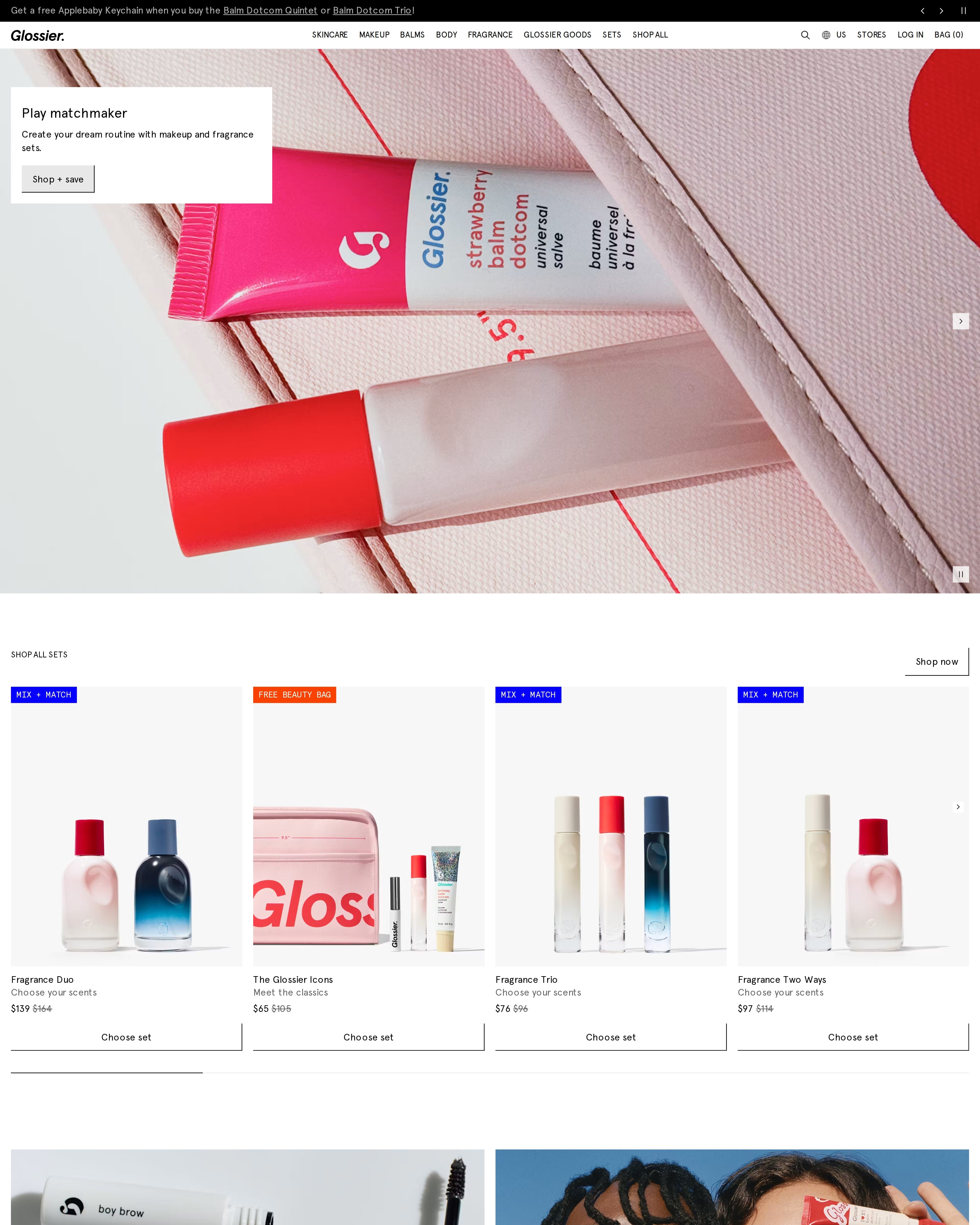 Glossier Homepage